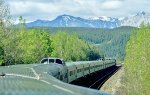 Westbound Canadian in the Alberta Rockies, approaching Jasper